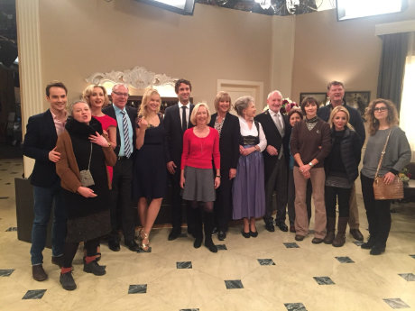Giornalisti delle principali testate italiane sul set di Tempesta d'Amore a Monaco di Baviera durante un press-trip nel 2015